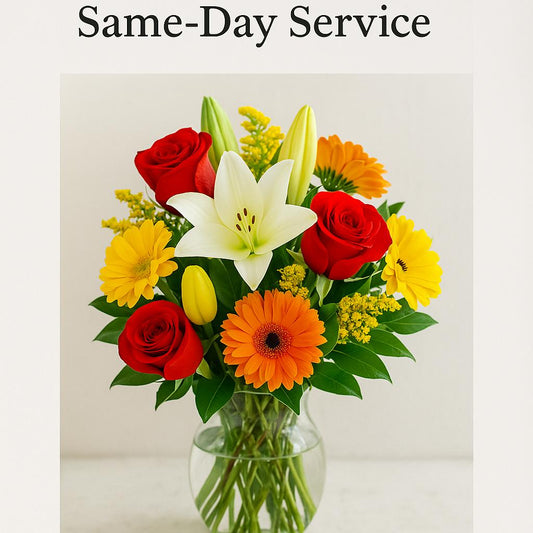 Fresh flower bouquets with same-day delivery across the UK, showcasing vibrant roses, lilies, and seasonal flowers.