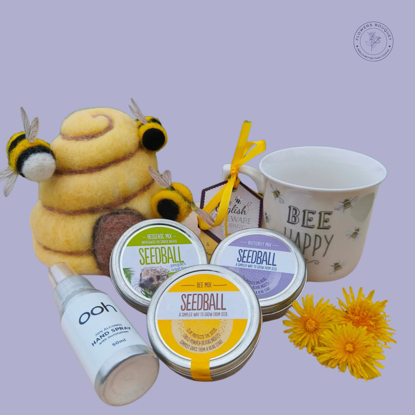 Bee Happy Gift Set with Wildflower Seedballs