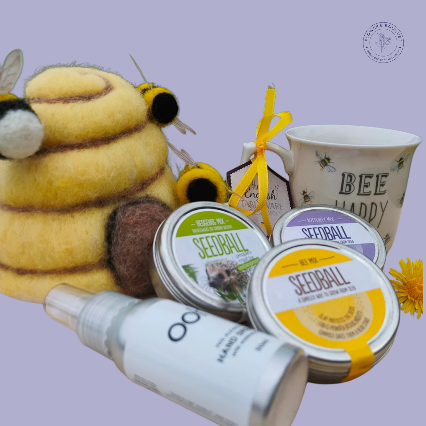 Bee Happy Gift Set with Wildflower Seedballs