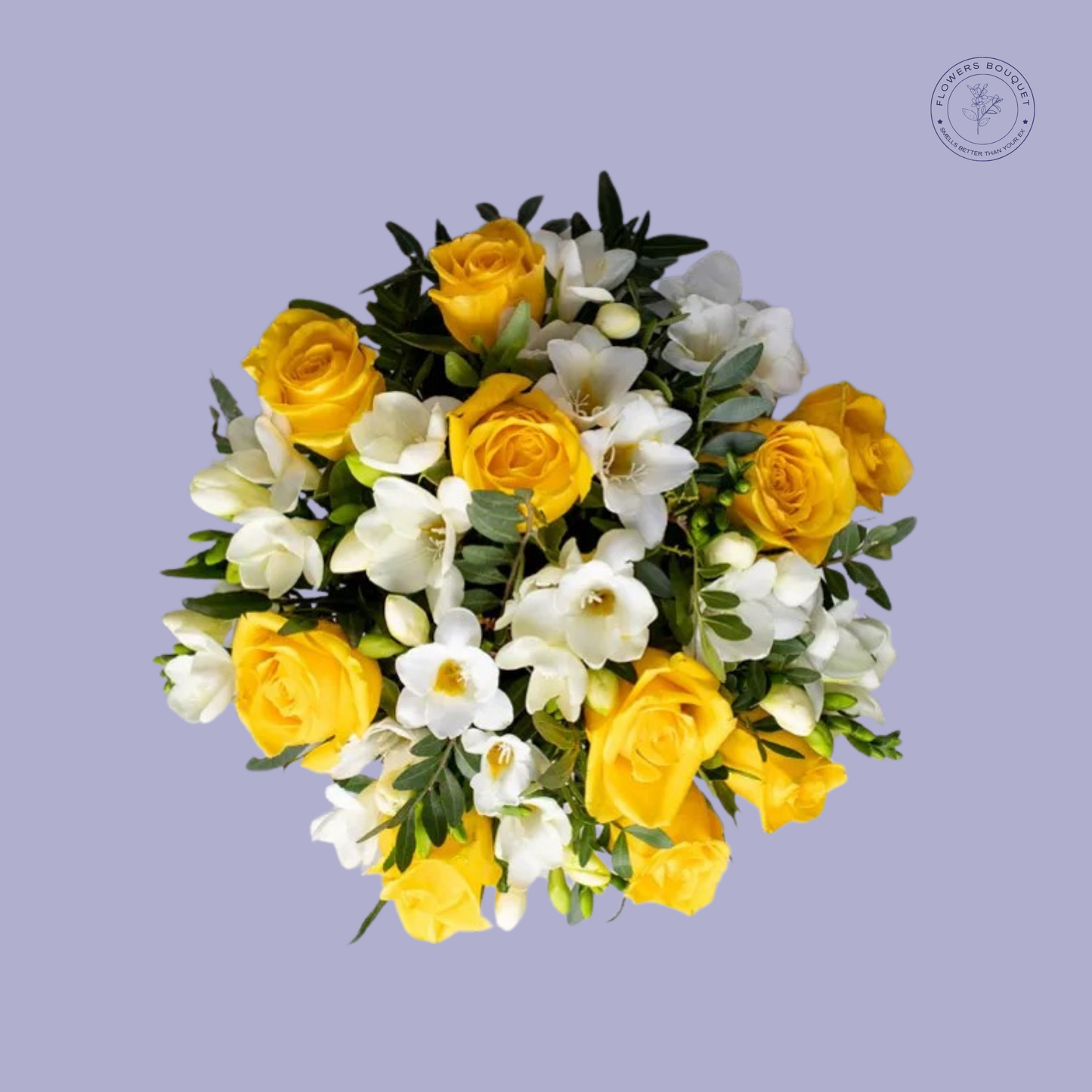 Yellow Roses & White Freesia Bouquet
