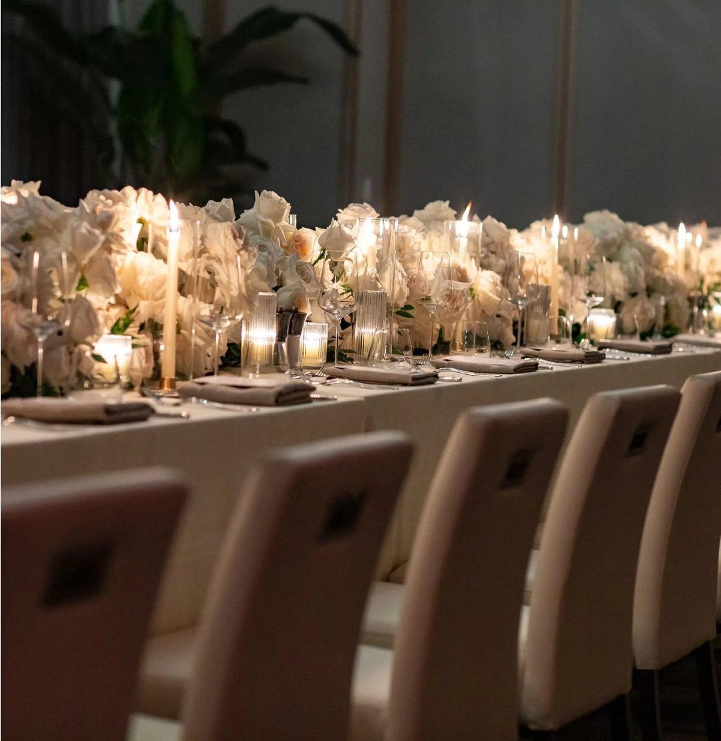 Elegant White Rose Table Setting for Special Events