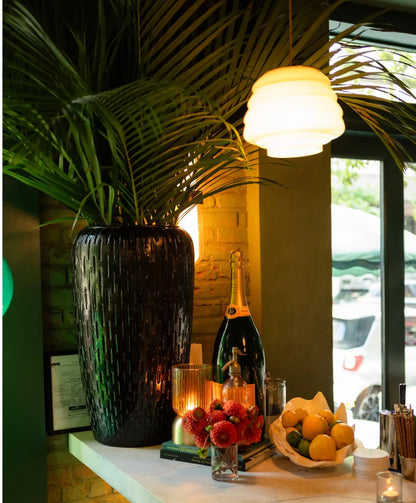 Modern Bar Decor with Tropical Vibes